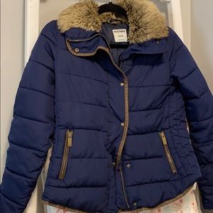 Old Navy XS faux fur collar jacket